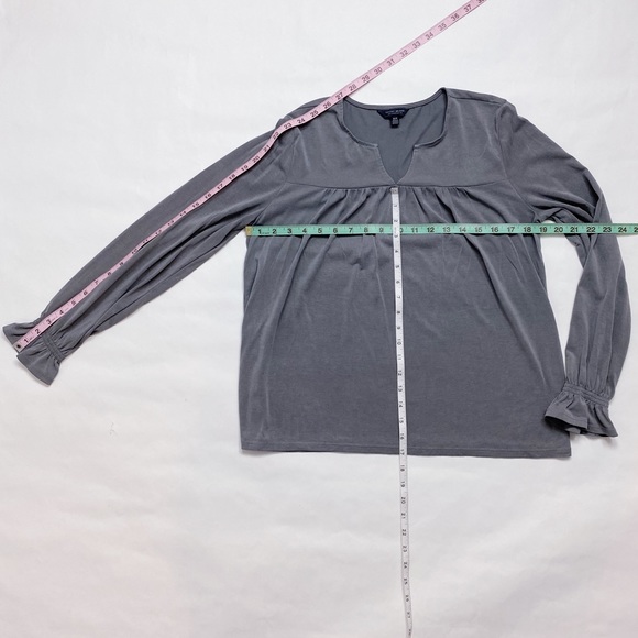 Lucky Brand Long Sleeve Top, Gray, M - Picture 9 of 12